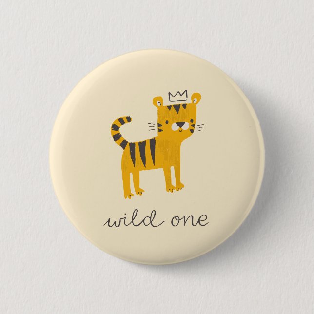 Wild One Tiger Cat 6 Cm Round Badge (Front)