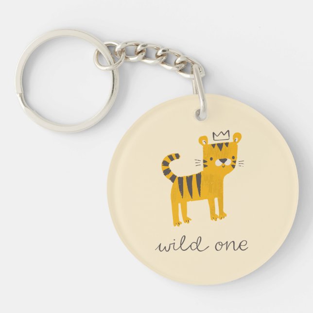 Wild One Tiger Cat Key Ring (Front)