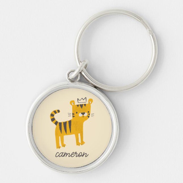 Wild One Tiger Cat Key Ring (Front)