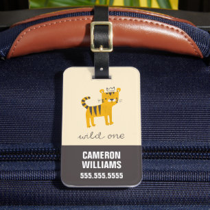 Wild One Tiger Cat Luggage Tag