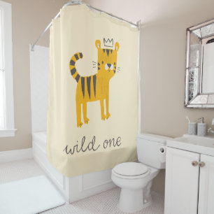 Wild One Tiger Cat Shower Curtain