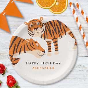 Wild One Tiger Happy Children's Birthday  Paper Plate