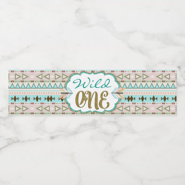 Wild One Tribal 1st Birthday Water Bottle Labels (Single Label)