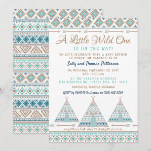 "Wild One" Tribal Baby Shower Invitation