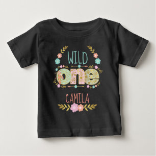 Wild One Tribal Boho Birthday Girl Baby T-Shirt