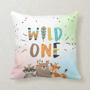 Wild One Tribal Woodland Animals Trow Pillow Boy