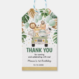 Wild One Tropical Jungle Animals Birthday Favour G Gift Tags