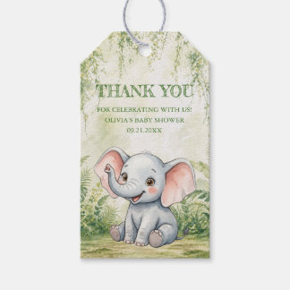 Wild One Tropical Jungle Baby Shower Thank You Gift Tags