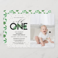 Wild One Tropical Modern 1st Birthday Photo