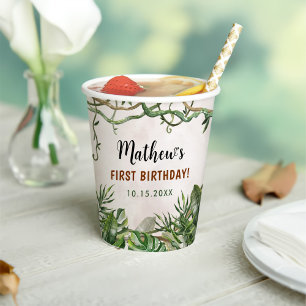 Wild One Tropical Safari First Birthday Paper Cups