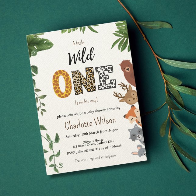 Wild One  typography baby shower QR code Invitation (Creator Uploaded)