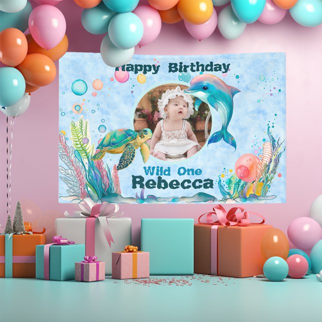 Wild One Undersea 1st birthday Photo Banner (Creator Uploaded)