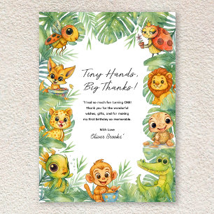 Wild One Watercolor 1st Birthday Thank You Card