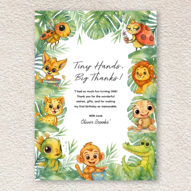 Wild One Watercolor 1st Birthday Thank You Card (Wild One Watercolor 1st Birthday Thank You Card)