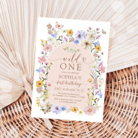 Wild One WIldflower 1st Birthday Invitation