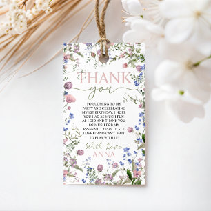 Wild One Wildflower Birthday Favor Tags