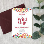 Wild One Wildflower First 1st Birthday Party Invitation<br><div class="desc">This is a Wild One Wildflower First 1st Birthday Party Invitation!</div>