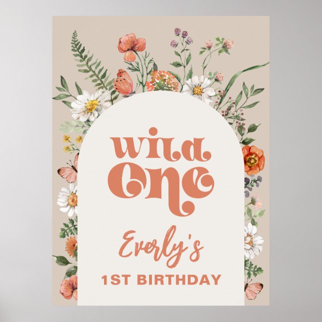 Wild One Wildflower Welcome Poster (Front)