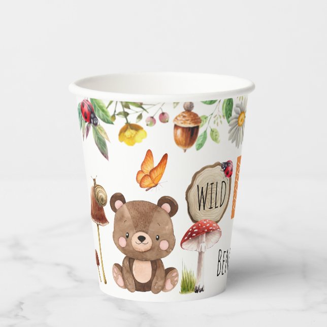 Wild One Woodland 1st Birthday Paper cup (Front)