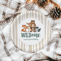 Wild One Woodland Animal First Birthday Paper Plat