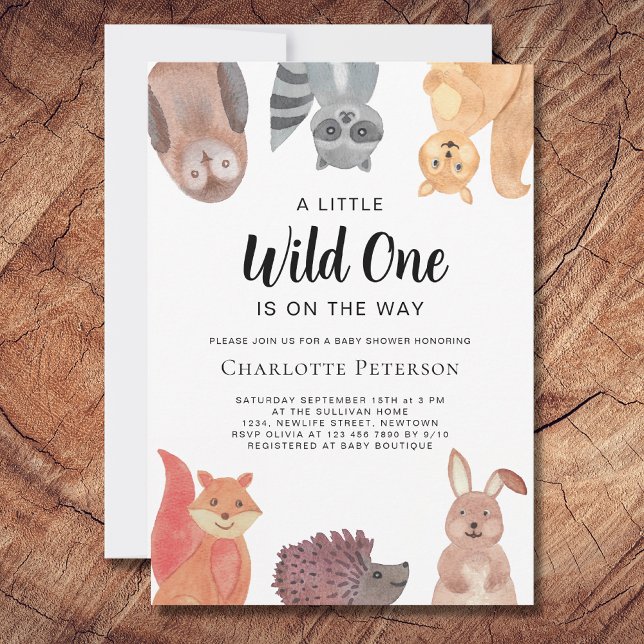 Wild One Woodland Animals Baby Shower Invitation (Creator Uploaded)