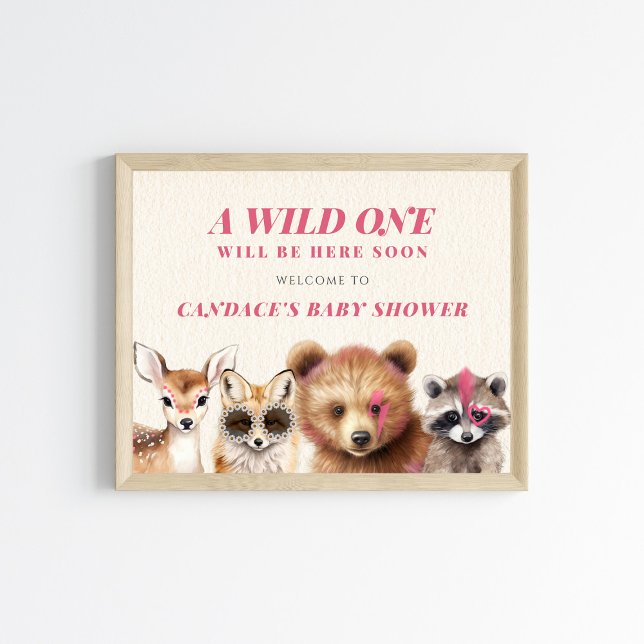 Wild One Woodland Animals Baby Shower Welcome Poster (Creator Uploaded)