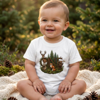 Wild One Woodland Baby Birthday T-Shirt