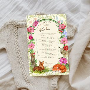 Wild One Woodland Birthday Party Game