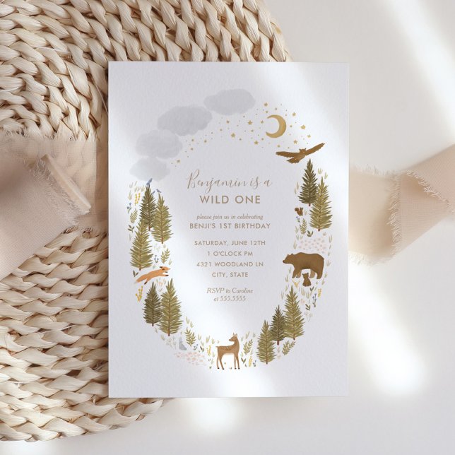 Wild One Woodland Birthday Party Invitation (Creator Uploaded)
