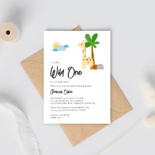 Wild One Woodland Cute Animal Safari Baby Shower Invitation