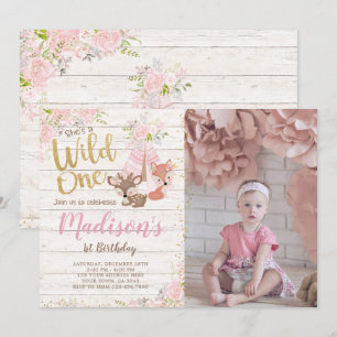 Wild One, Woodland, Tribal Invitation