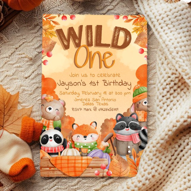 Wild One Woodlands 1st Birthday Invitation (Wild One Woodlands 1st Birthday Invitation)