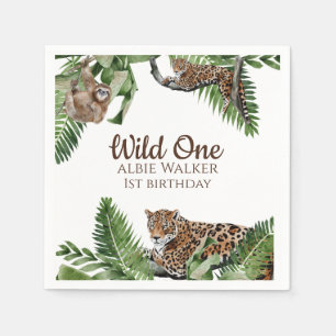 Wild one zafari 1st birthday Napkin