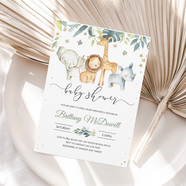 Wild oneafari Gender Neutral Baby Shower Invite (Creator Uploaded)