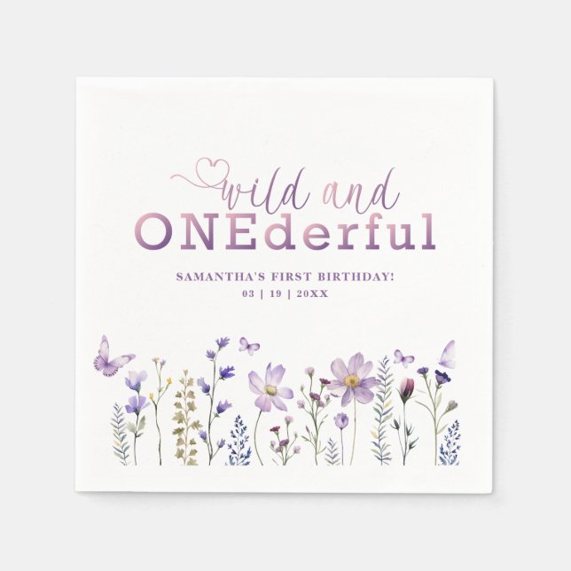 Wild ONEderful 1st Birthday Party Napkins (Front)