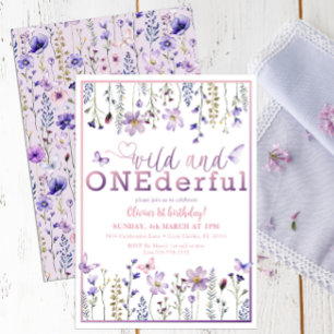 Wild ONEderful Floral 1st Birthday Invite