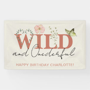 Wild & Onederful Terracotta Girl 1st Birthday Banner