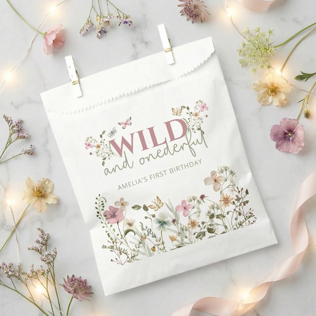 Wild & Onederful Wildflower 1st Birthday Party Favour Bags (Creator Uploaded)