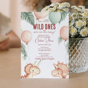 Wild Ones and Twins Baby shower  Invitation