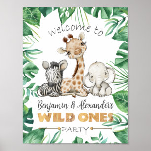 Wild Ones  Birthday Party Welcome Door Sign