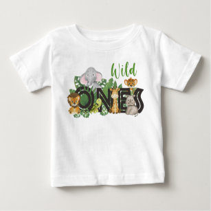 Wild Ones Jungle Safari Animals Birthday twins Baby T-Shirt