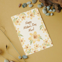 Wild Orange Anemone Flowers - Mother's Day card.. Card