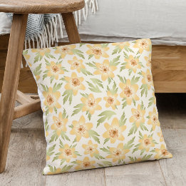 Wild Orange Anemone Flowers - seamless pattern. Cushion