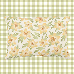 Wild Orange Anemone Flowers - seamless pattern. Decorative Cushion