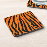 Wild Orange Black Tiger Stripes Animal Print Coaster<br><div class="desc">This fashionable and trendy pattern is perfect for the stylish fashionista. It features a classic print of black and bright orange tigers stripes with a modern twist. It's cool, fun, and playful! ***IMPORTANT DESIGN NOTE: For any custom design request such as matching product requests, color changes, placement changes, or any...</div>
