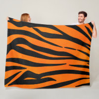 Wild Orange Black Tiger Stripes Animal Print