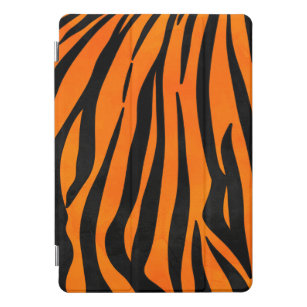 Wild Orange Black Tiger Stripes Animal Print iPad Pro Cover