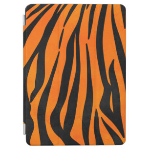 Wild Orange Black Tiger Stripes Animal Print iPad Air Cover