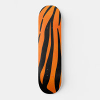 Wild Orange Black Tiger Stripes Animal Print