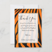 Wild Orange Black Tiger Stripes Animal Print